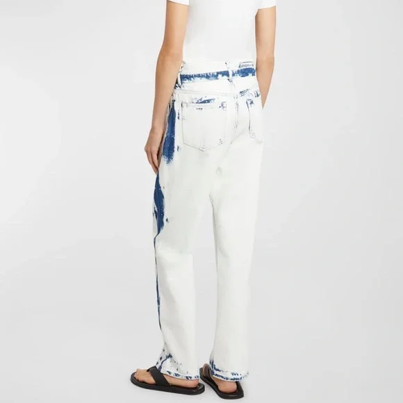Proenza Schouler Ellsworth Bleached Boyfriend Jeans with Belt size29
